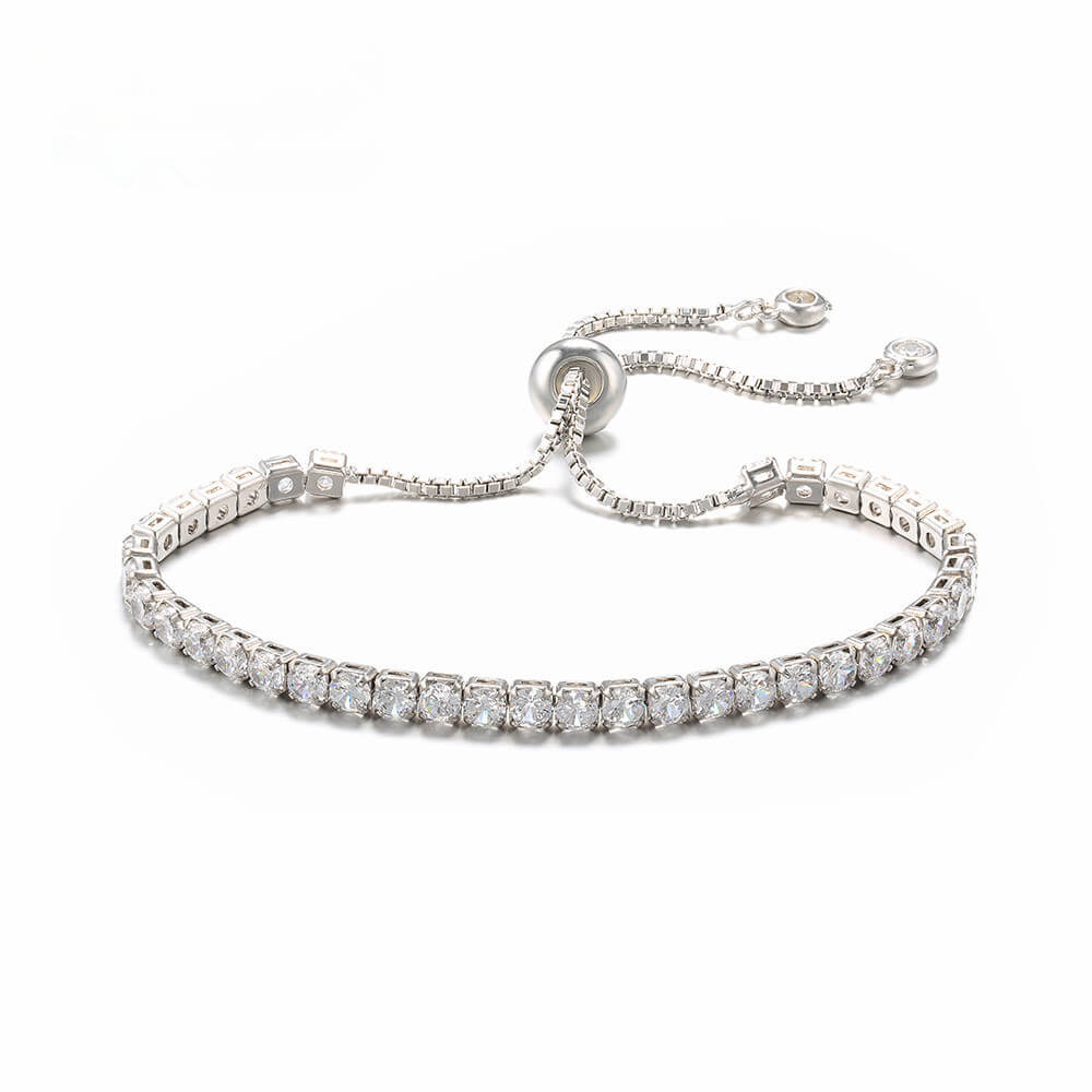 Marquise Tennis Silver Bracelet